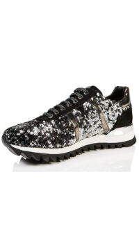BRUGLIA ‘GINNICA’ SEQUIN TOP SNEAKER – BLACK
