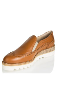 FRANCO RUSSO BROGUE STYLE LEATHER SNEAKER – BROWN