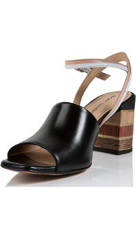 MARY CLAUD CALF LEATHER ‘DAISY’ SANDAL – BLACK