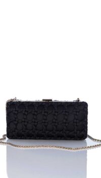 CHIARAP ‘WOVEN’ CLUTCH – BLACK