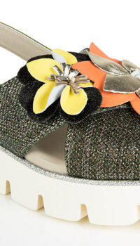 181 ‘ENIF’ GLITZY FABRIC / LEATHER PUMP – PISTACHIO GREEN