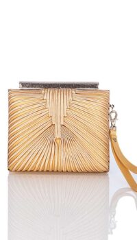 CHIARP SATIN CLUTCH -GOLD