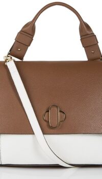 PLINIO VISONA FULL GRAIN CALFSKIN TWO-TONE LEATHER ROTE – BROWN / WHITE