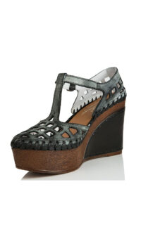 ALEX MERCURY ‘EVA’ LEATHER SANDAL – DUSTY BLACK