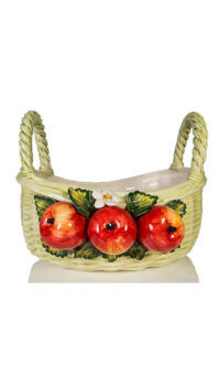 CERAMICHE D’ARTE WOVEN CERAMIC FRUIT BASKET – LIGHT GREEN