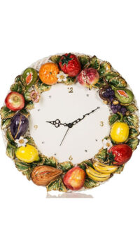 CERAMICHE D’ARTE FRUIT DECORATED WALL CLOCK