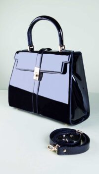 FONTANELLI – PATENT LEATHER TOTE – BLACK
