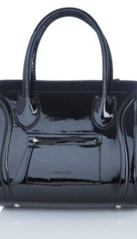 MINNOZZI – PATENT LEATHER TOTE BLACK