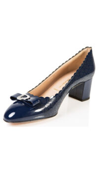 DONNA SERENA PATENT LEATHER PUMP – NAVY BLUE