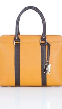 GIORDANO – MUSTARD SAFFIANO LEATHER TOTE