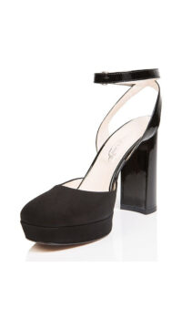 DANILO DI LEA SUEDE AND PATENT LEATHER SANDAL – BLACK