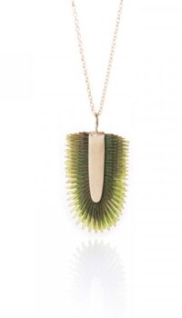 PACA PECA ARECA BRASS & PATCHMENT NECKLACE – GREEN