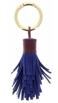 HERBERT FRERE SOEUR ‘LE TITI’ SUEDE/LEATHER BAG ACCESSORY -BLUE/BORDEAUX