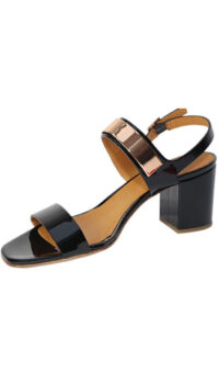 CANTINI & CANTINI PATENT LEATHER SANDAL – BLACK