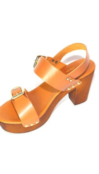 CANTINI & CANTINI BROWN LEATHER CLOGS