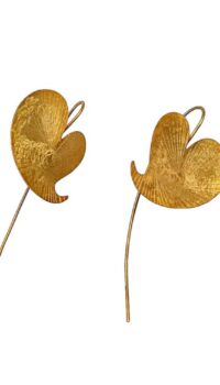 THE CRAFTSHOP ‘LEAF’ GOLD PLATED STERLING SILVER EARRINGS