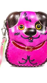 REMSCOLLECTION PUPPY LEATHER PURSE – FUSHIA PINK
