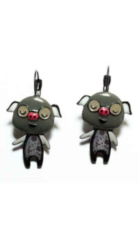 ARTICLES DE PARIS ‘PIG’ EARRINGS – GREY