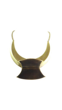 EXNOVO BIJOUX ‘TRIBAL’ NECKLACE – BROWN/BRASS