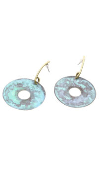 EXNOVO AQUA BLUE AND BRONZE EARRINGS – BRASS