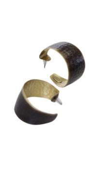 EXNOVO BROWN/BRASS HOOP EARRINGS