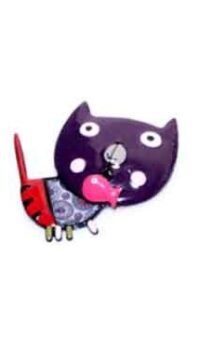 ARTICLES DE PARIS – ‘CAT HEAD’ BROOCH – PURPLE
