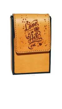 EEVYE LEATHER ‘LOVE IS IN THE AIR’ CIGARETTE CASE – BROWN