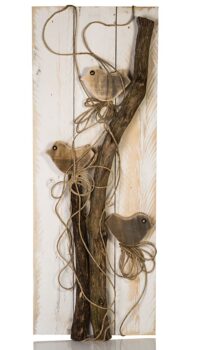 CENTRO DEL MUTAMENTO BIRDS ON A LOG WALL FRAME – NATURAL WOOD